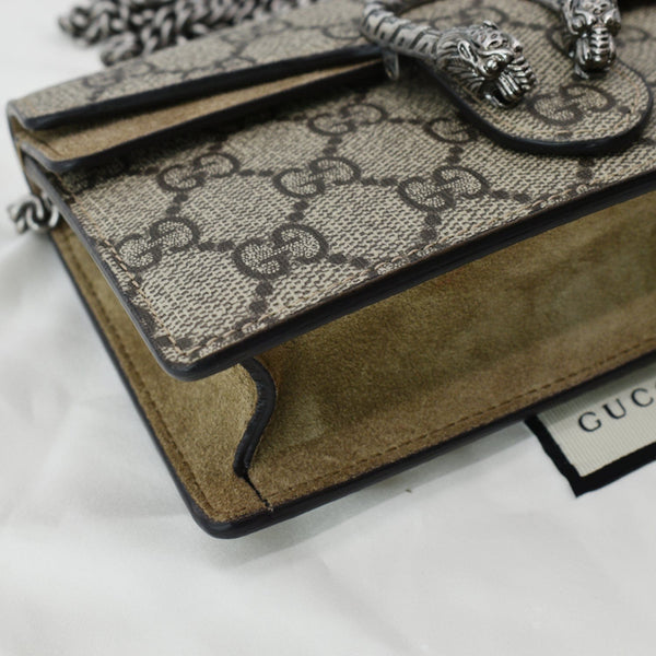 GUCCI Dionysus Super Mini GG Supreme Canvas Crossbody Bag Taupe 476432