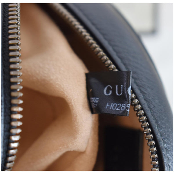 GUCCI GG Marmont Mini Round Leather Crossbody Bag Black 550154