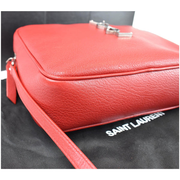 YVES SAINT LAURENT Lou Camera Monogram Leather Shoulder Bag Red