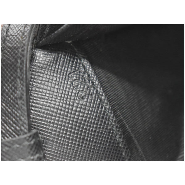 PRADA Saffiano Leather Wallet on Chain Clutch Crossbody Bag Black