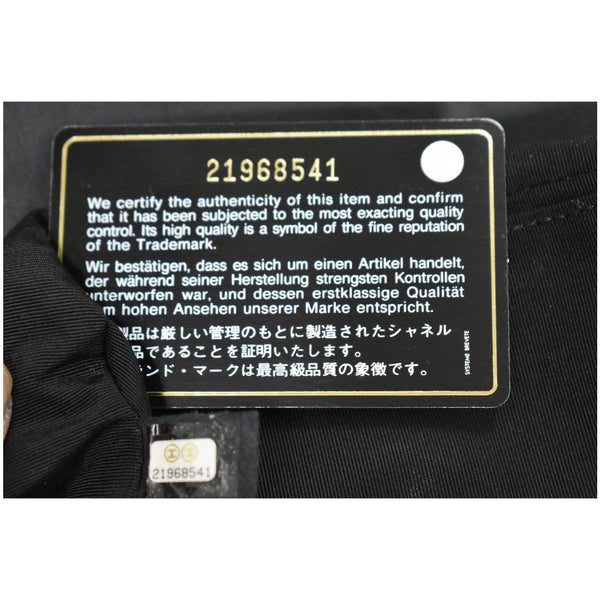 Chanel Medium Boy Flap Lambskin Leather handbag - inner tag