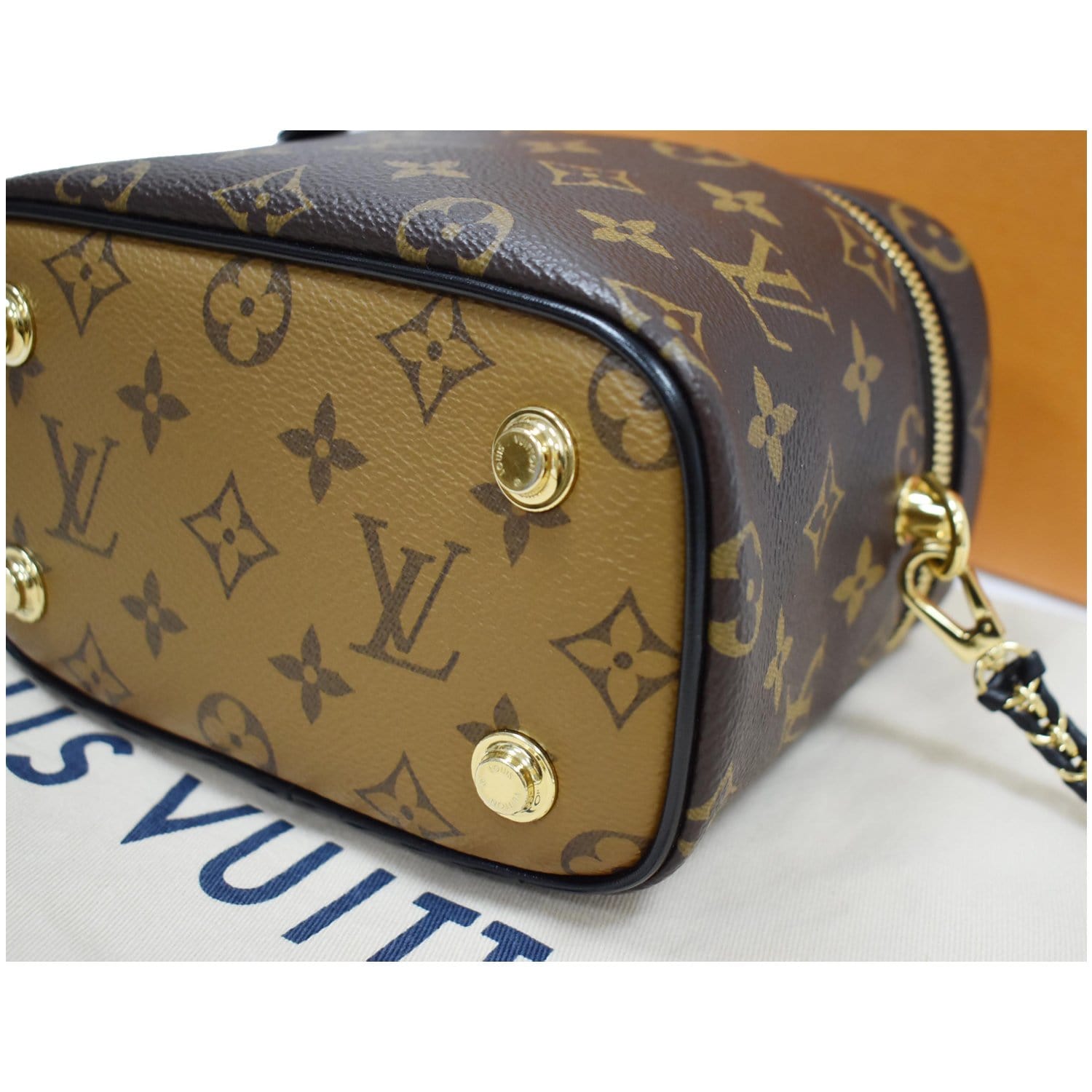 LOUIS VUITTON Louis Vuitton Vanity NV PM 2WAY Bag Shoulder Handbag Monogram  Canvas Reverse M45165 Brown Beige Black Gold Hardware A Rank