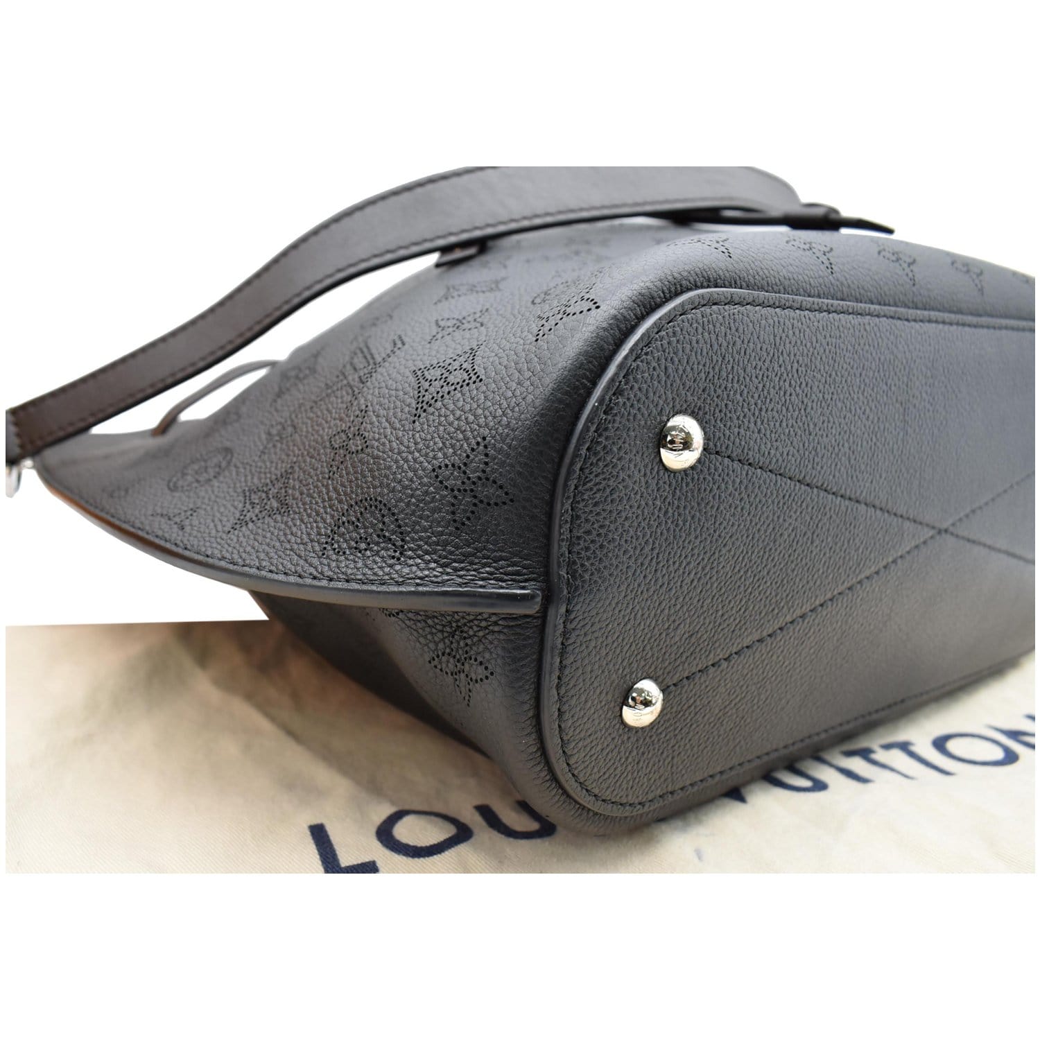 LOUIS VUITTON Girolata Mahina Black Monogram Leather Shoulder Bag