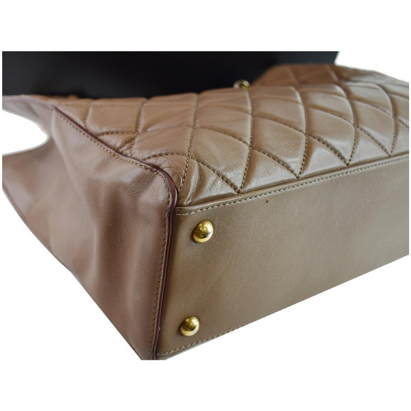CHANEL Quilted Leather Perfect Edge Shopper Tote Brown