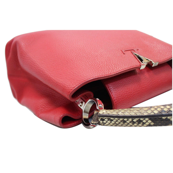 LOUIS VUITTON Capucines Taurillon Leather/Python Shoulder Bag Scarlet
