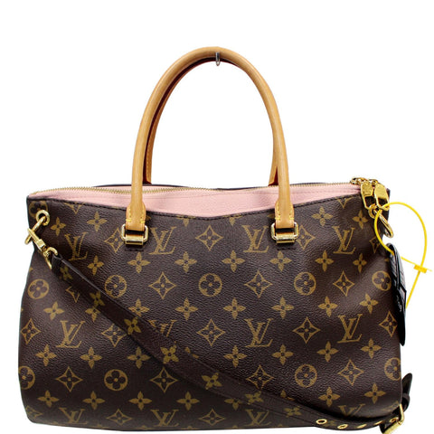 LOUIS VUITTON Pallas Monogram Canvas 2Way Shoulder Bag Brown