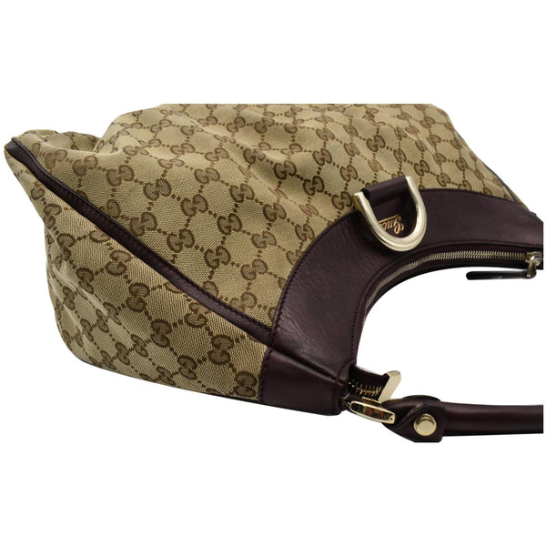 GUCCI D Ring Large Monogram Hobo Bag Brown 189833