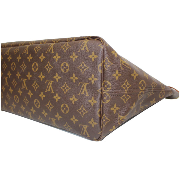 LV Neverfull GM Monogram Canvas Tote Shoulder Bag Brown side view