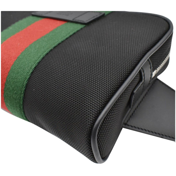 Gucci Web Monogram Canvas Slim Belt Bag - black print
