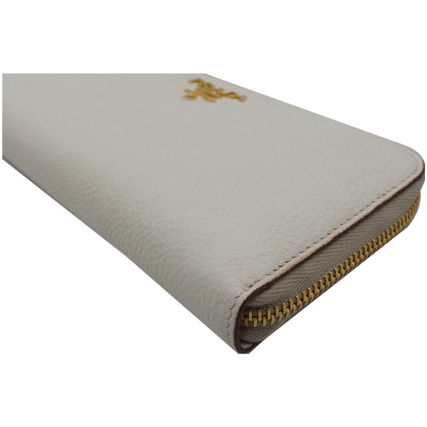 PRADA Saffiano Leather Long Wallet White