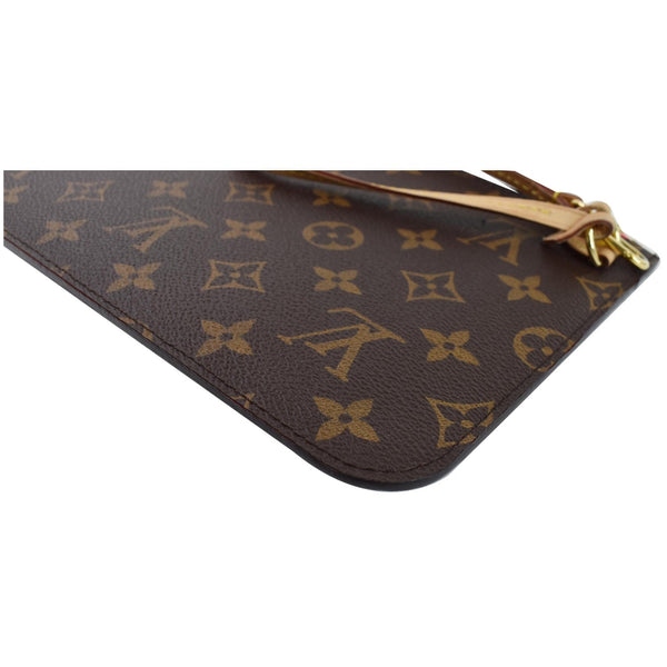 LOUIS VUITTON Pochette Wristlet Pouch Monogram Canvas Neverfull MM Brown
