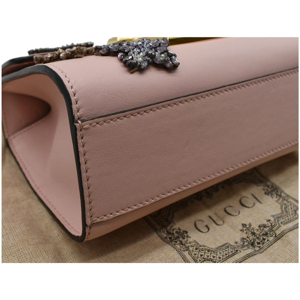 GUCCI Crystal Star Embroidered Padlock Small Shoulder Bag Pink 432182