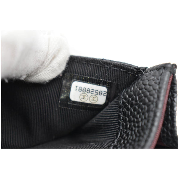 CHANEL CC Classic Small Flap Caviar Leather Card holder Black