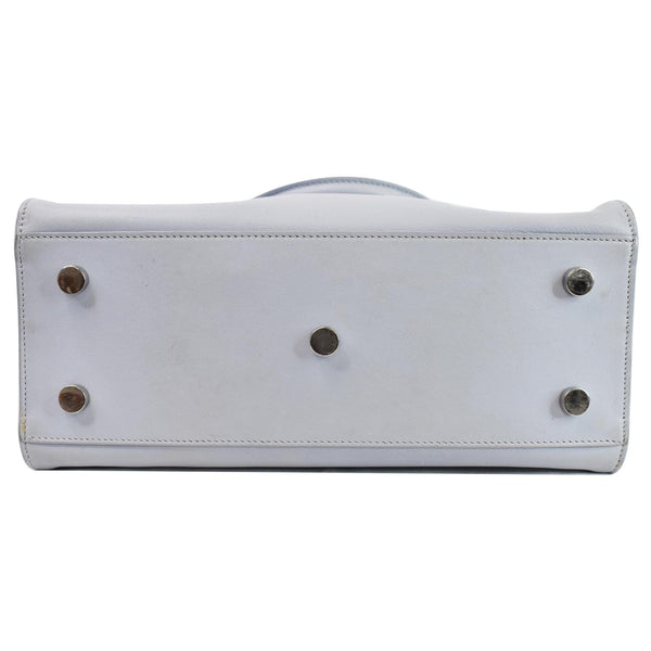 YVES SAINT LAURENT Cabas Baby Leather Tote Shoulder Bag Light Blue