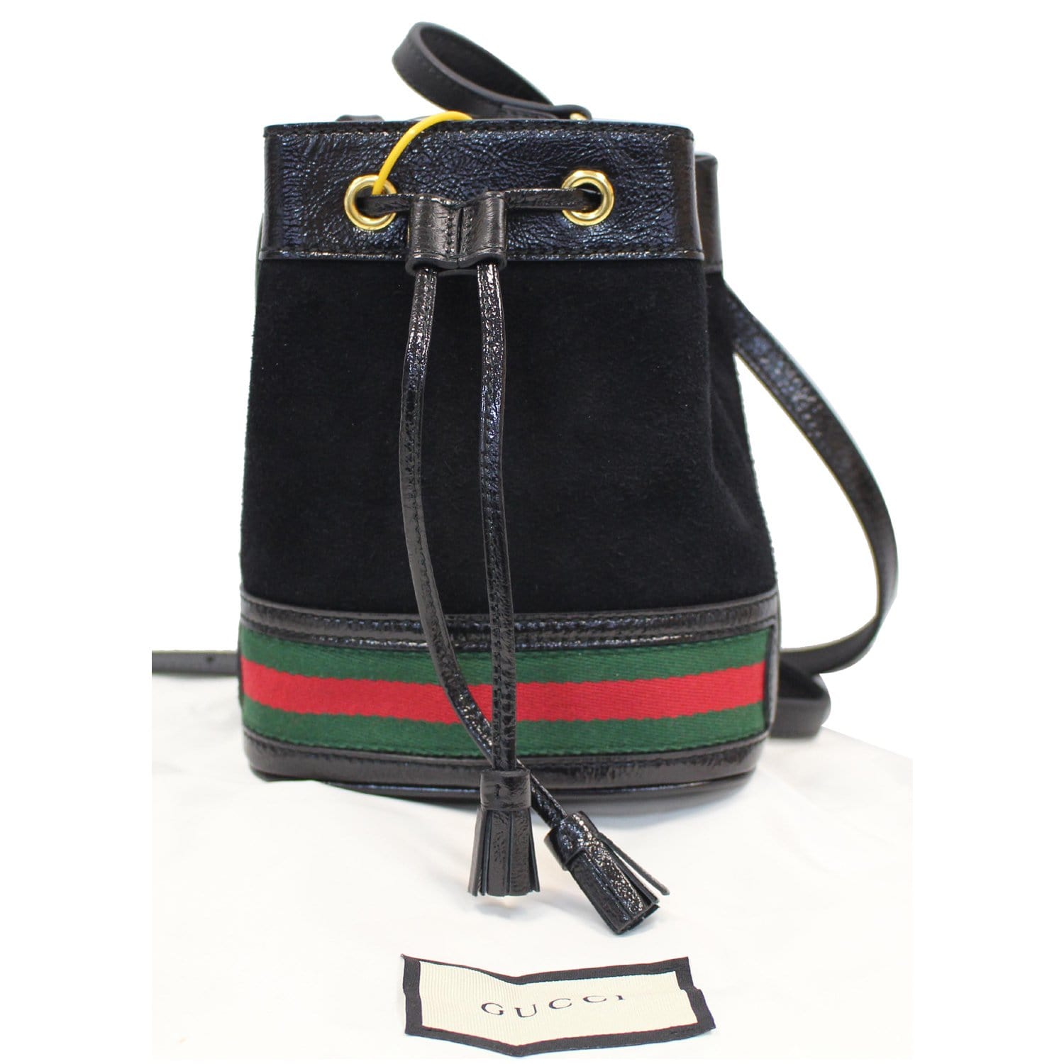 GUCCI Ophidia mini textured leather-trimmed printed coated-canvas bucket bag
