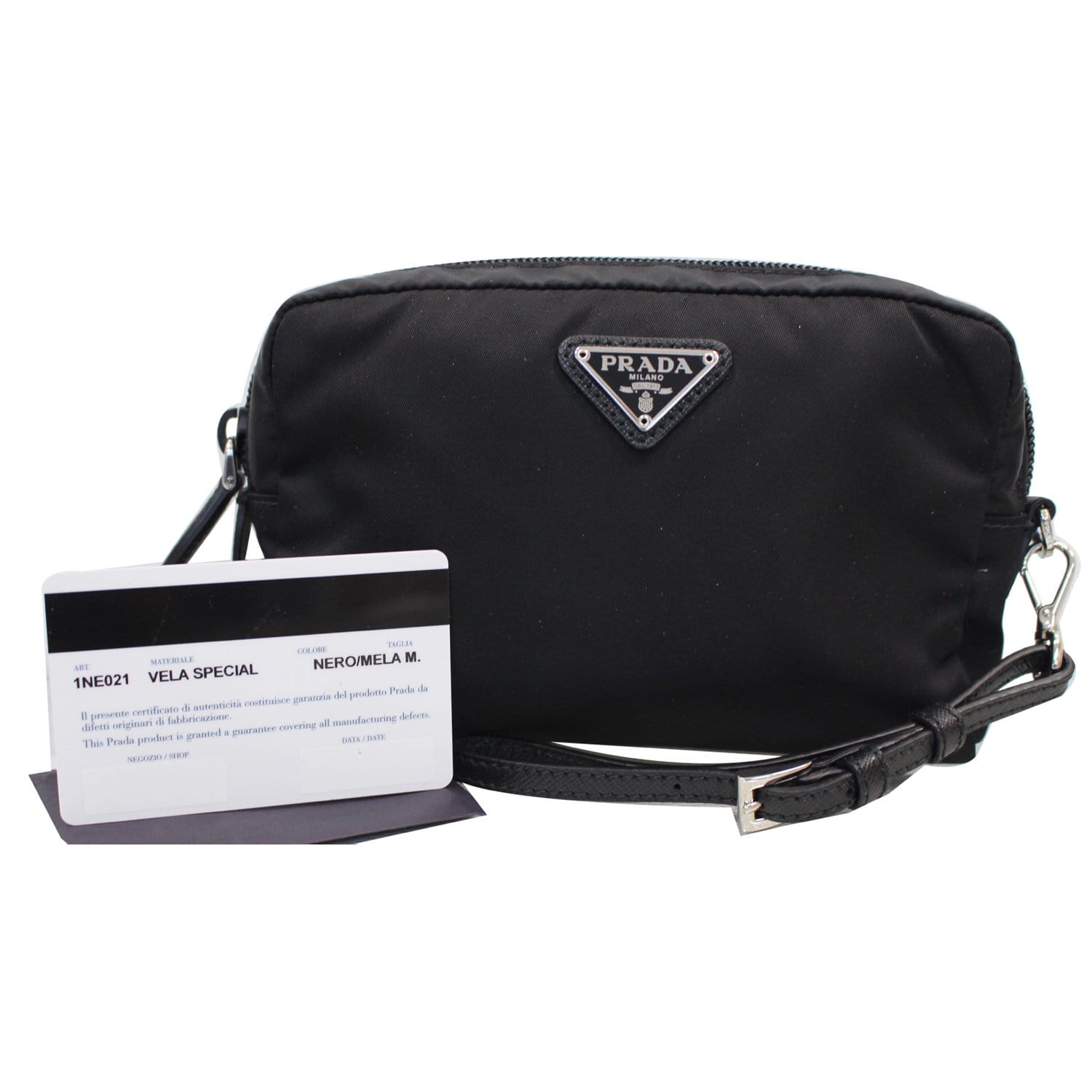 Prada Vela Pouch Bag in Black