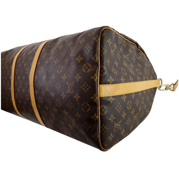 Louis Vuitton Keepall 60 Monogram Canvas Travel Bag corner side view
