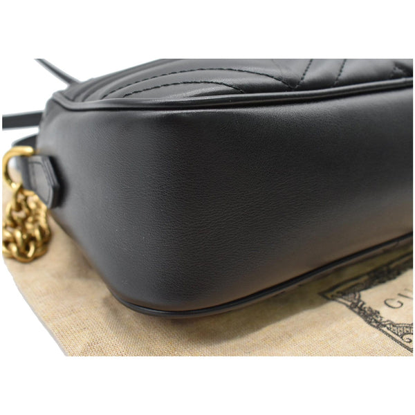 GUCCI GG Marmont Small Matelasse Leather Crossbody Bag Black 447632