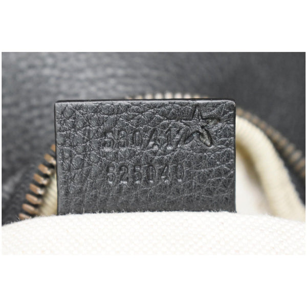 GUCCI Print Medium Leather Belt Waist Bum Bag Black 530412