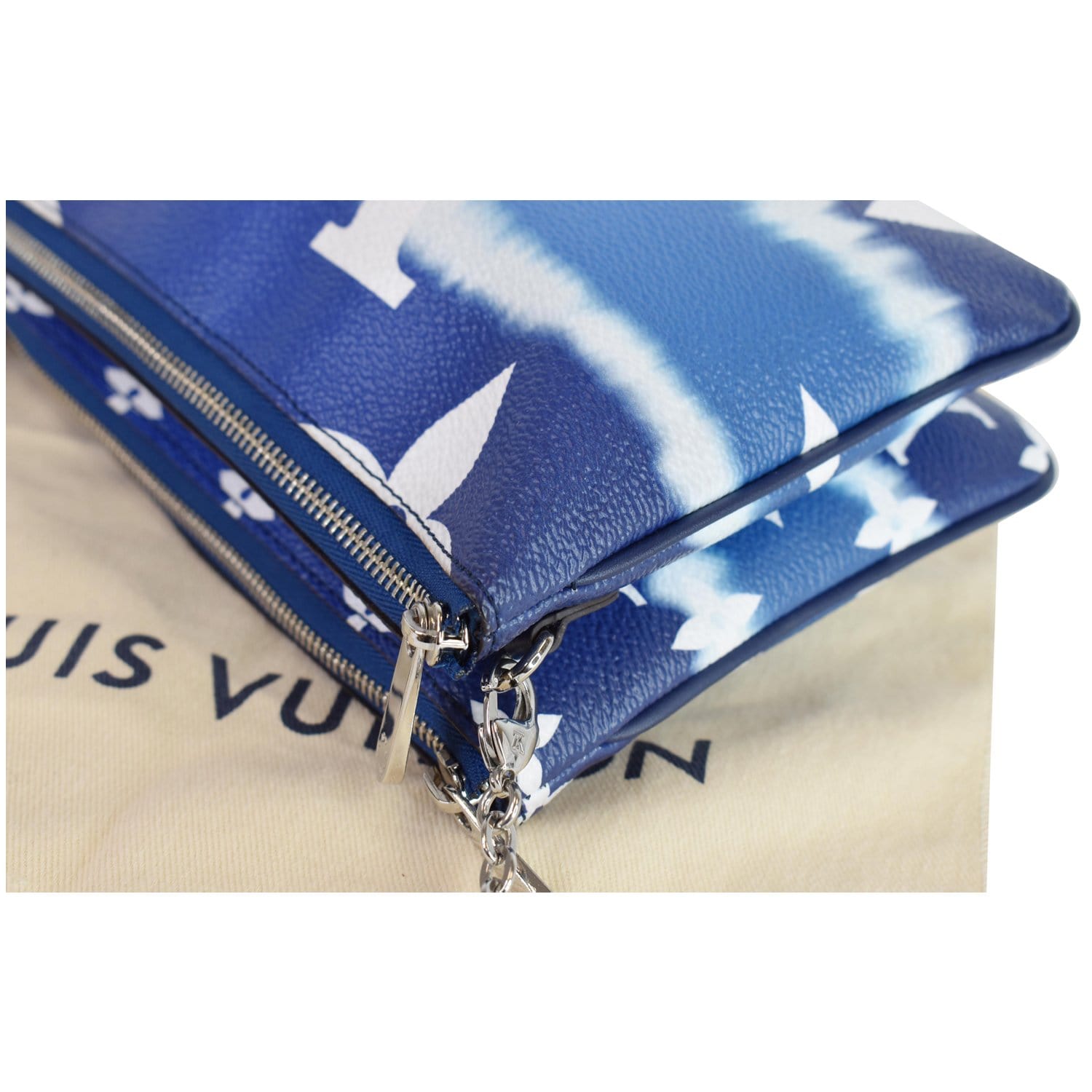 Louis Vuitton Pochette Double Zip LV Escale Bleu in Coated Canvas with  Silver-tone - US