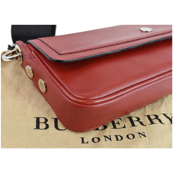 BURBERRY Small Pochette Leather Shoulder Bag Red