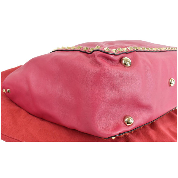 VALENTINO Rockstud Leather Medium Tote Shoulder Bag Pink