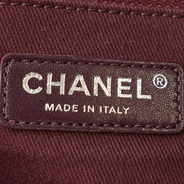 CHANEL Glazed Aged Calfskin Distressed Tote Shoulder Bag Blue