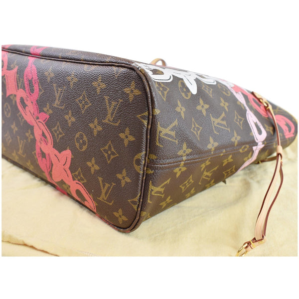 LOUIS VUITTON Bay Neverfull MM Monogram Canvas Shoulder Bag Fuchsia