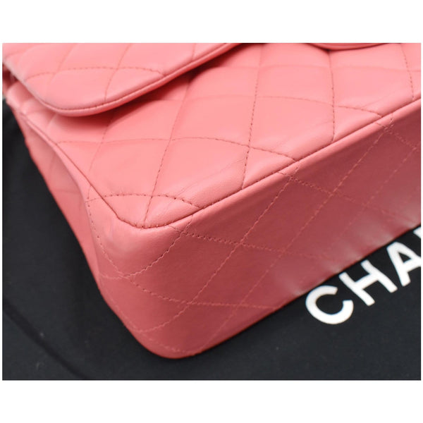 CHANEL Jumbo Double Flap Leather Shoulder Bag Pink