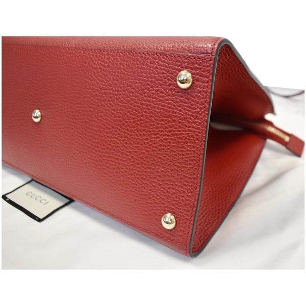 GUCCI Soho Disco Top Handle Pebbled Leather Shoulder Bag Red 607721