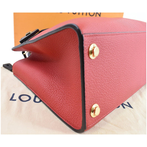 LOUIS VUITTON City Steamer PM Leather Shoulder Bag Red Black