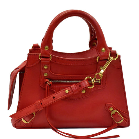 BALENCIAGA Neo Classic City Small Leather Top Handle Shoulder Bag Red - 10% OFF