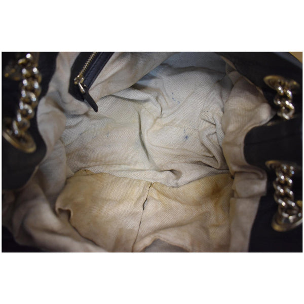 GUCCI Soho Pebbled Leather Chain Shoulder Bag 308982 Black