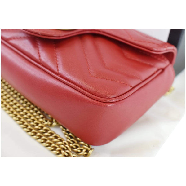 Gucci GG Marmont Matelasse Leather Super Mini Bag Red color
