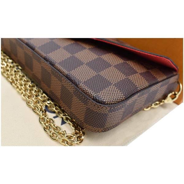 LOUIS VUITTON Pochette Felicie Monogram Canvas Crossbody Bag Brown