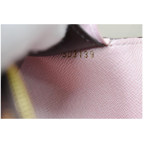 LOUIS VUITTON Emilie Damier Ebene Wallet Rose Ballerine