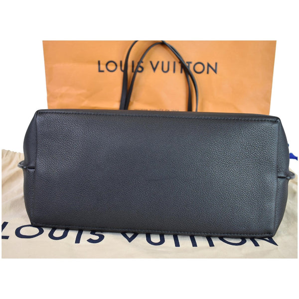 Louis Vuitton Lockme Go Leather Shoulder Tote Bag - flat black bottom