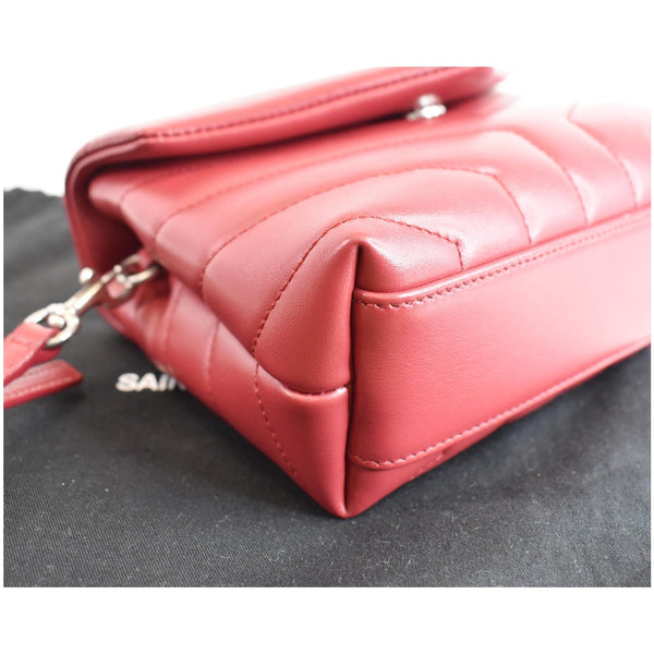 YVES SAINT LAURENT Loulou Toy Matelasse Leather Crossbody Bag Red