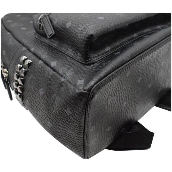 MCM Stark Side Stud Visetos Canvas Backpack Bag Black