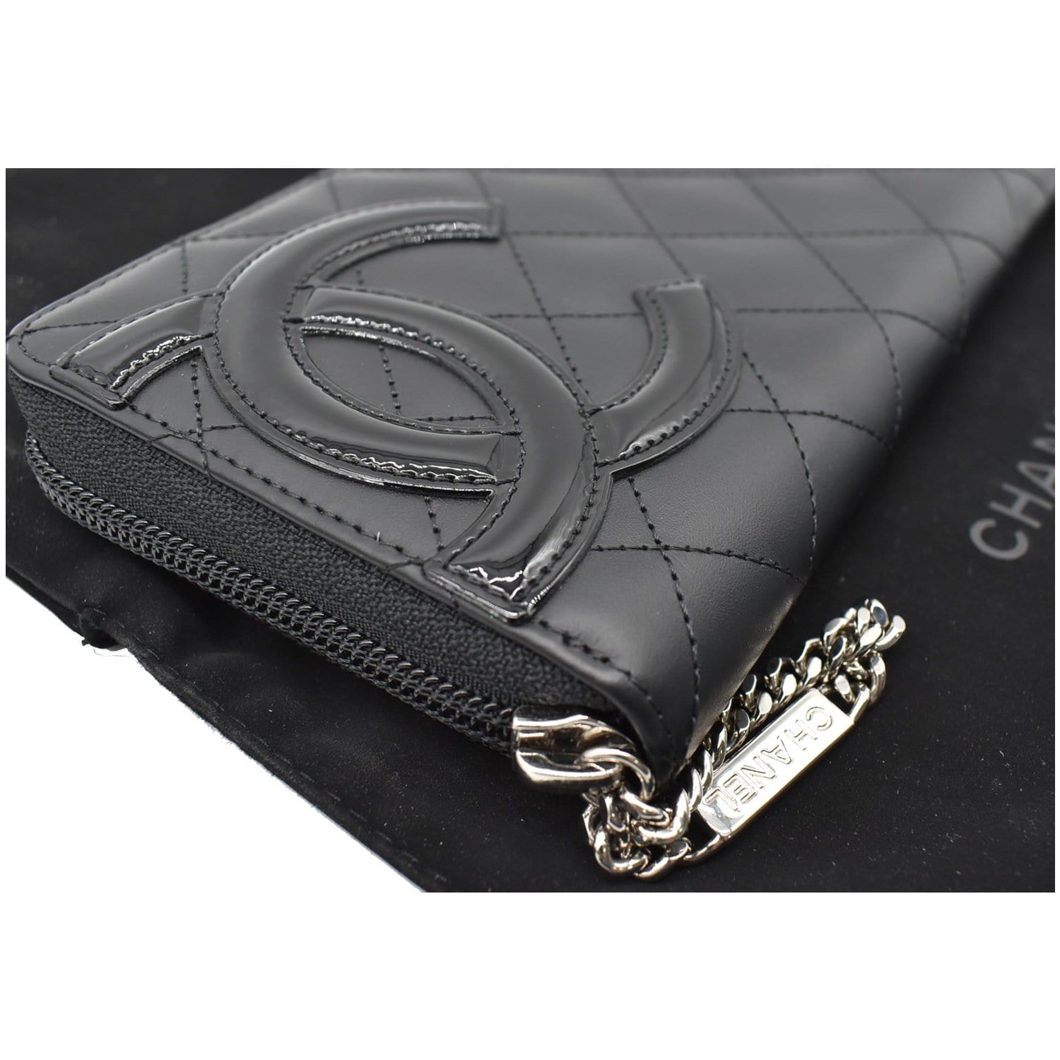 chanel wallet on a chain silver