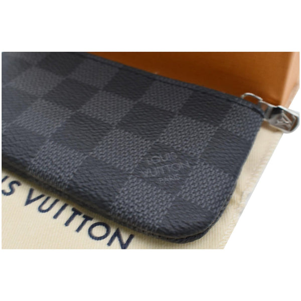 LOUIS VUITTON Pochette Key Cles Damier Graphite Coin Case Black