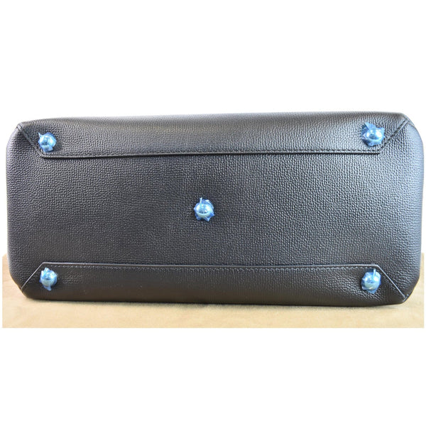 BURBERRY Medium Banner Derby Leather Tote Shoulder Bag Black