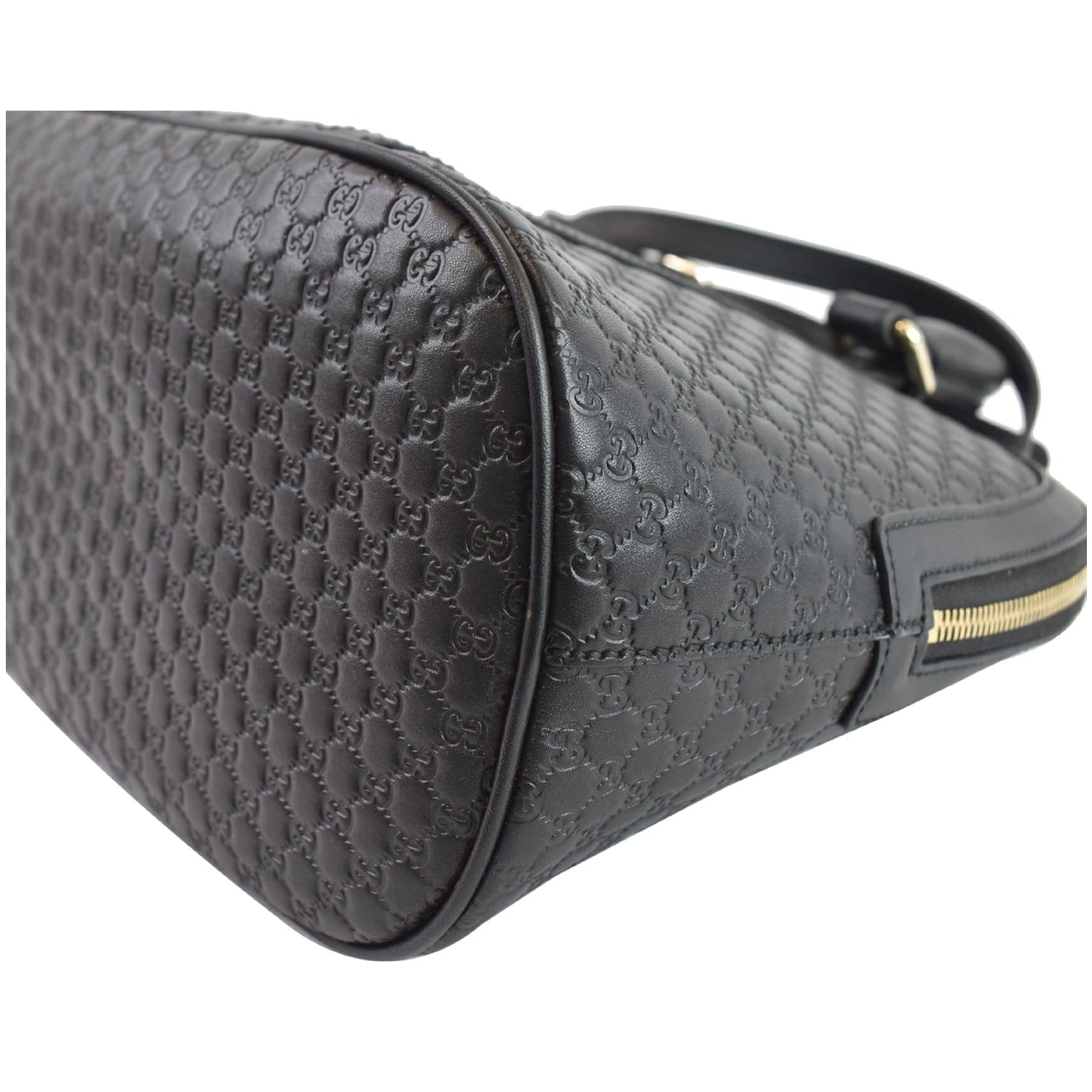 GUCCI Dome Medium Microguccissima Leather Shoulder Bag Black 449663