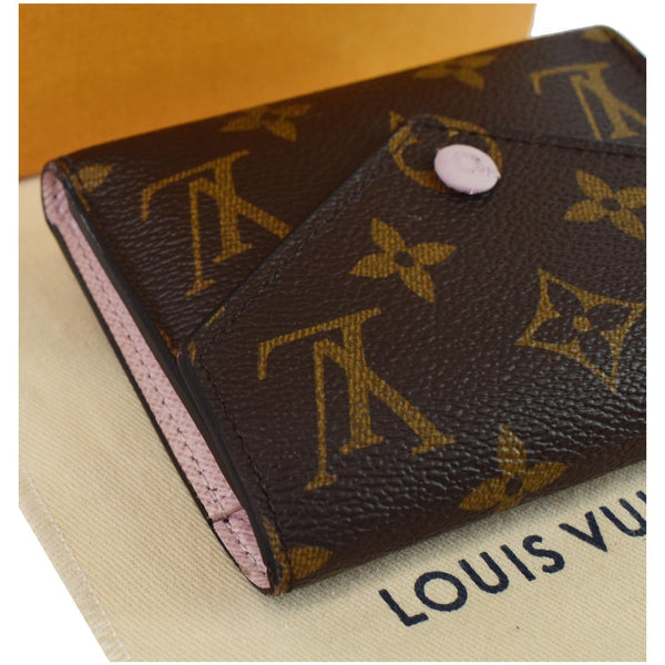 Louis Vuitton Victorine Monogram Canvas Wallet Rose - side corner