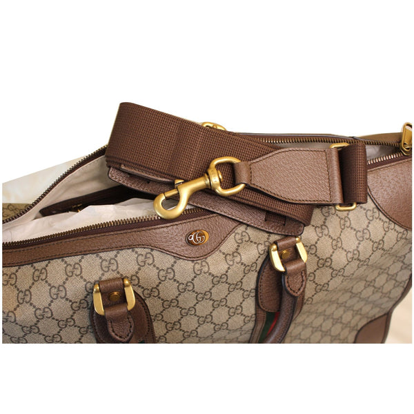 Gucci Ophidia GG Large Carry-On Canvas Duffle Bag straps