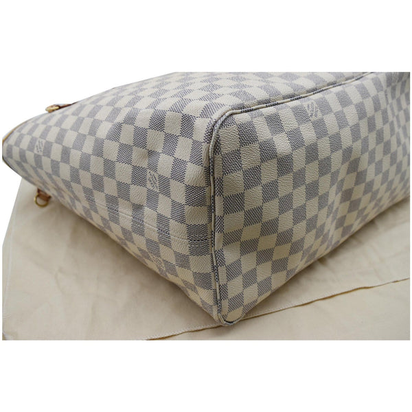 LOUIS VUITTON Neverfull GM Damier Azur Tote Shoulder Bag White