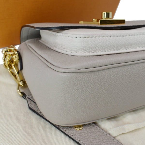 LOUIS VUITTON Lockme Tender Grained Calfskin Leather Shoulder Bag Greige