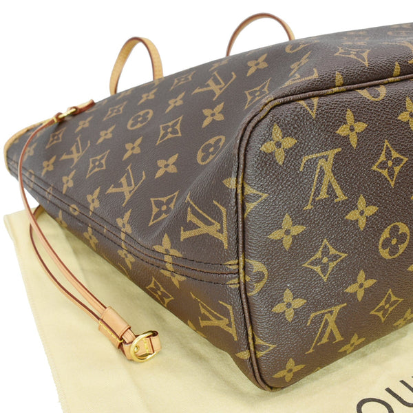 LOUIS VUITTON Neverfull MM Monogram Canvas Tote Bag Brown