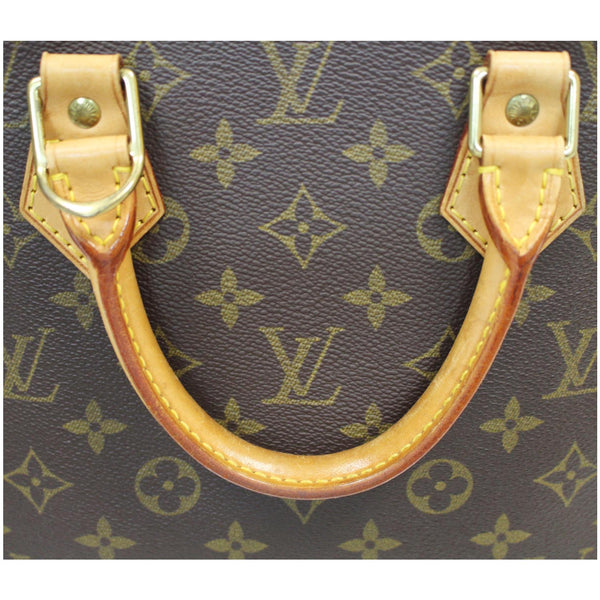 Louis Vuitton Alma Monogram Canvas Satchel Bag Brown - strap