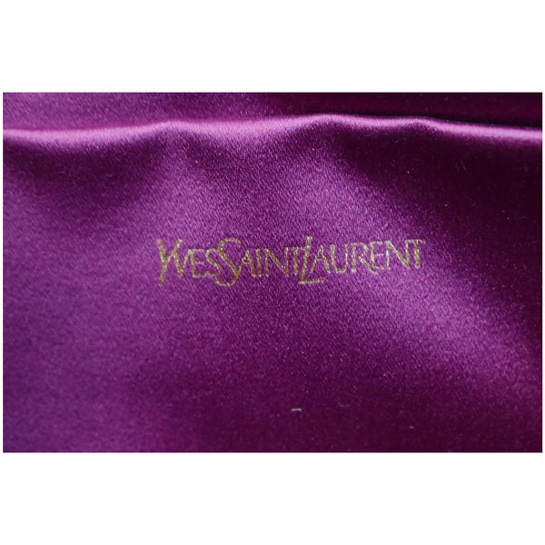 Yves Saint Laurent Large Belle de Jour Leather Clutch Bag purple interior